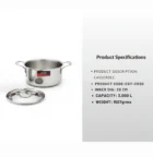 Casa CST-CR 20 Casserole, 3Liters Triply