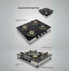 casa efficio rectangle black gas stove