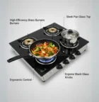casa efficio rectangle black gas stove