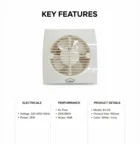 6 inch exhaust fan 2200 rpm white