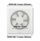 6 inch square exhaust fan 2400 rpm white