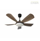 42 inch 5 blade DC ceiling fan with LED light dark wood matt black