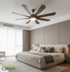 60 inch 8 blade ceiling fan with LED light in dark wood finish