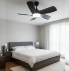 CASA Tivra 30 Inch DC Ceiling Fan with 5 ABS Blades and LED Light in Matt Black